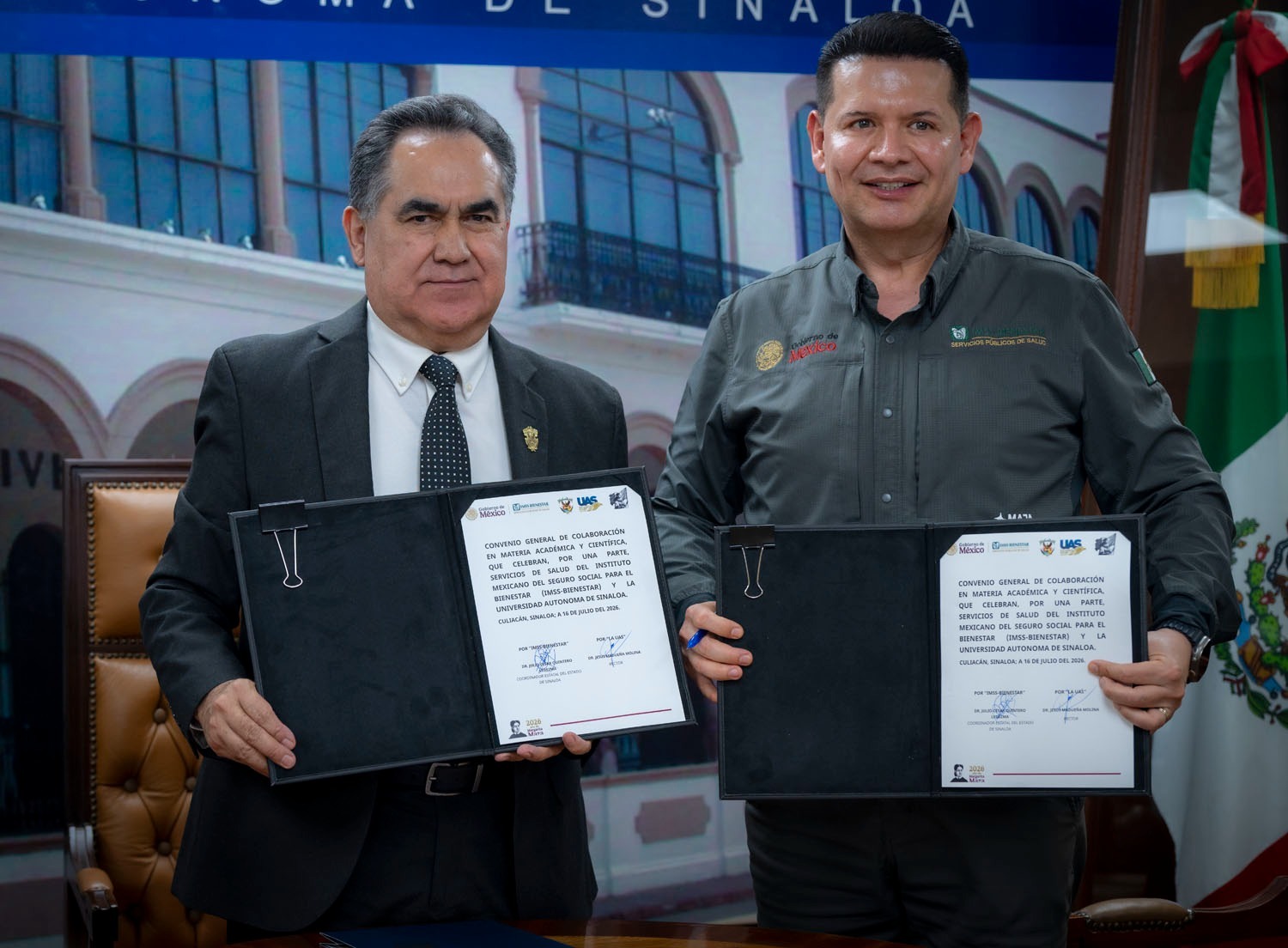 La UAS e IMSS-Bienestar firman convenio de colaboración en beneficio de los estudiantes y la comunidad; coordinan esfuerzos en salud, investigación y práctica profesional