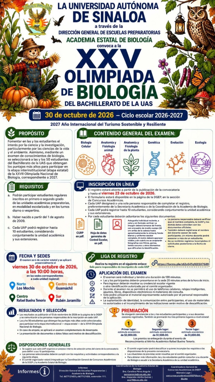 La Universidad Autónoma de Sinaloa convoca a la XXV Olimpiada de Biología para bachillerato: buscan impulsar el talento científico en el estado